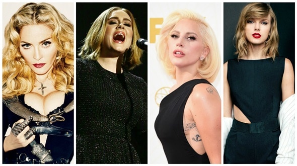 Gaga Madonna Adele Taylor