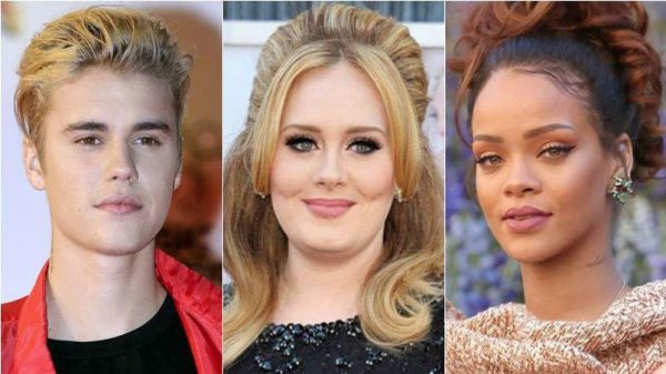 Adele Justin Bieber Rihanna