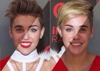 scary look alike picture proves justin bieber and miley cyrus have the same face