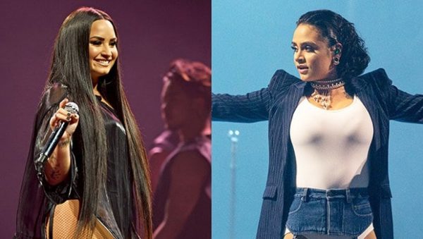Demi Lovato Kehlani Kiss Straddle Stage Ftr