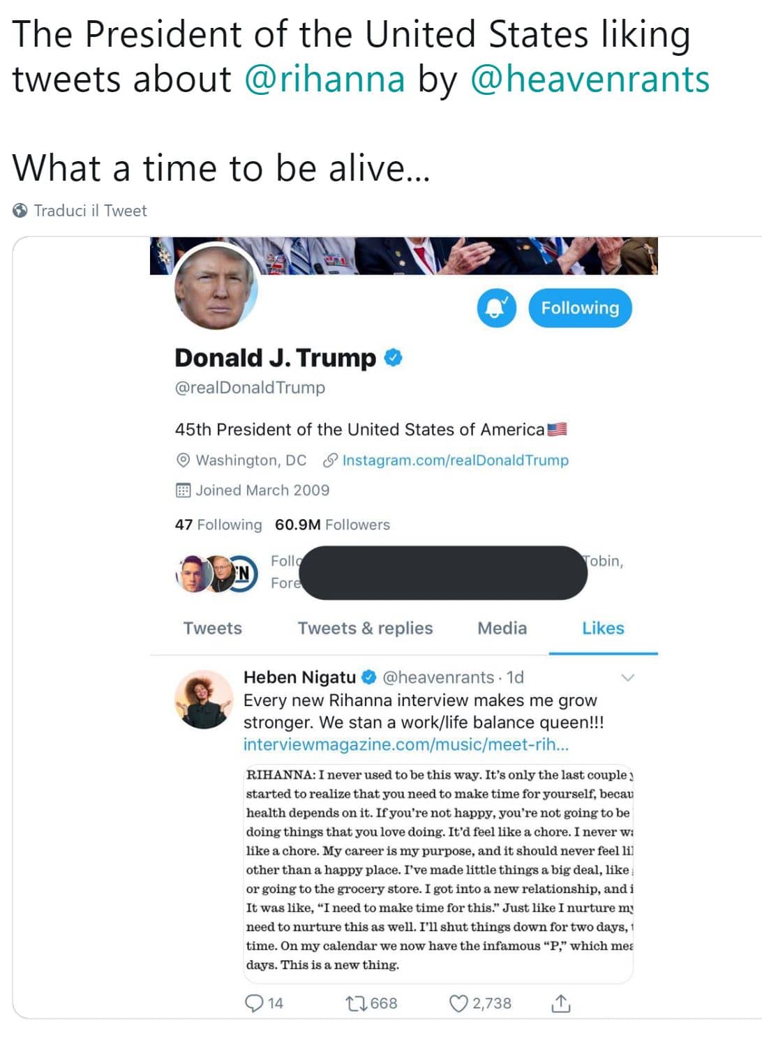 Trump Rihanna