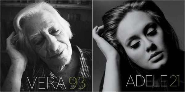 Anziani In Quarantena Reinterpretano Copertine Di Adele, Madonna E Michael Jackson. 1 Copertina Adele 21 Diventa Vera 93