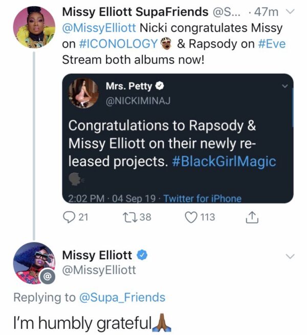 Nicki Minaj Verrà Premiata Con Il Vanguard, Ringrazia Missy 3 Missy Vanguard