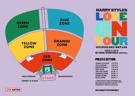 Harry Styles Concerto Campovolo A Reggio Nel Luglio 2023 2 Piantina Concerto Harry Styles